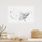 Kanada und die Vereinigten Staaten Census Dotmap Poster (Küche)