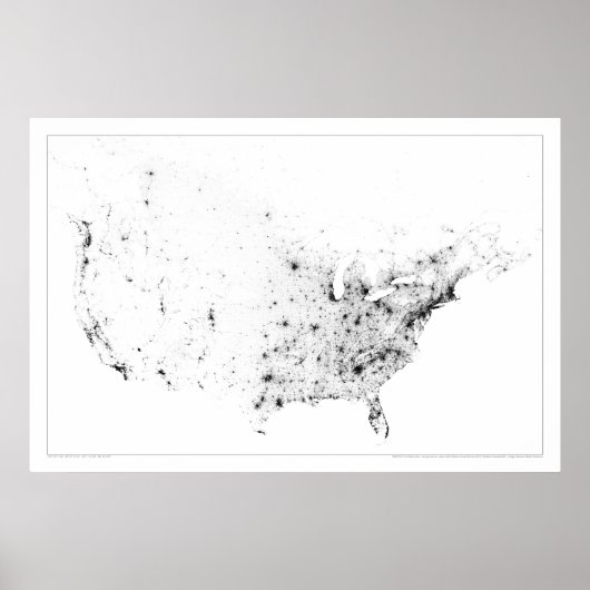 Kanada und die Vereinigten Staaten Census Dotmap Poster (Vorne)