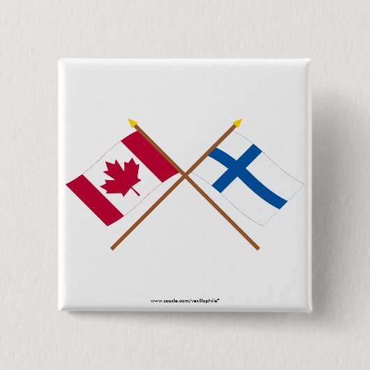 Kanada und Finnland gekreuzte Flaggen Button (Vorderseite)
