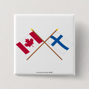 Kanada und Finnland gekreuzte Flaggen Button