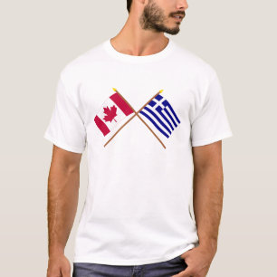 Kanada und Griechenland gekreuzte Flaggen T-Shirt