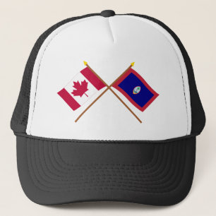 Kanada und Guam gekreuzte Flaggen Truckerkappe