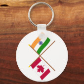 Kanada und Indien überquerten Flaggen Schlüsselanhänger (Vorderseite)