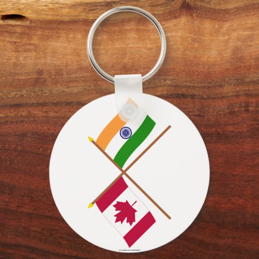 Kanada und Indien überquerten Flaggen Schlüsselanhänger (Vorderseite)