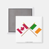 Kanada und Irland - Grenzflaggen Magnet (Vorderseite/Rückseite)