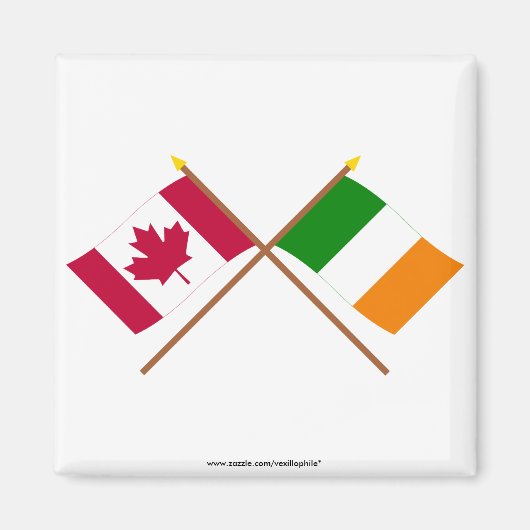Kanada und Irland - Grenzflaggen Magnet (Vorne)