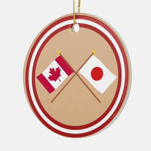 Kanada und Japan gekreuzte Flaggen Keramik Ornament (Links)