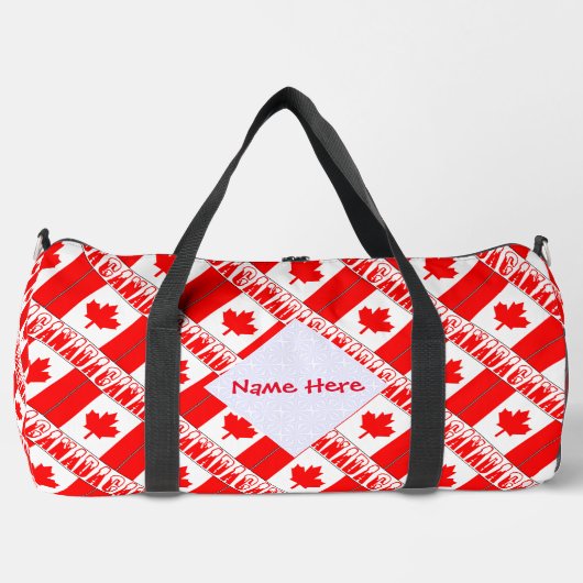 Kanada und Kanadische Flagge geteerte Rote Persona Duffle Bag (Vorderseite)