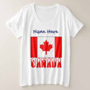 Kanada und kanadische Flagge Personalisiert Große Größe T-Shirt
