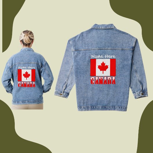 Kanada und Kanadische Flagge - Weißer Personalisie Jeansjacke