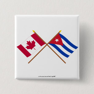Kanada und Kuba gekreuzte Flaggen Button