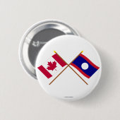 Kanada und Laos gekreuzte Flaggen Button (Vorne & Hinten)
