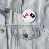 Kanada und Laos gekreuzte Flaggen Button (Beispiel)