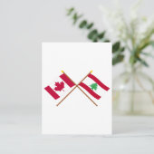 Kanada und Libanon überquerten Flaggen Postkarte (Stehend Vorderseite)