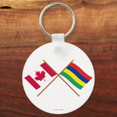 Kanada und Mauritius Grenzflaggen Schlüsselanhänger (Vorderseite)