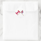 Kanada und Nepal überquerten Flaggen Runder Aufkleber (Tasche)