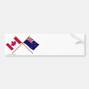Kanada und Neuseeland gekreuzte Flaggen Autoaufkleber