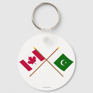 Kanada und Pakistan überquerten Flaggen Schlüsselanhänger