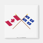 Kanada und Quebec - Grenzflaggen Magnet (Vorne)