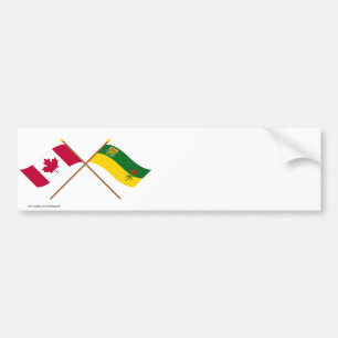 Kanada und Saskatchewan gekreuzte Flaggen Autoaufkleber