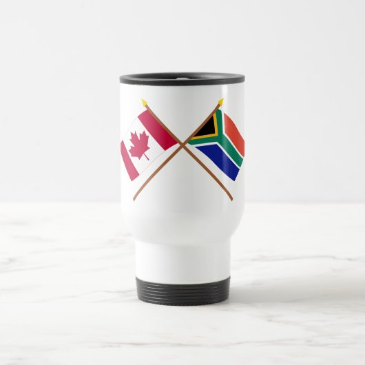 Kanada und Südafrika gekreuzte Flaggen Reisebecher (Mittel)