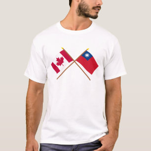 Kanada und Taiwan gekreuzte Flaggen T-Shirt