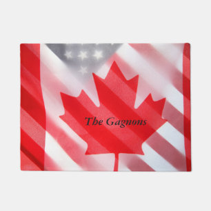 Kanada- und USA-Flaggen Fußmatte