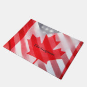 Kanada- und USA-Flaggen Fußmatte (Schrägansicht)