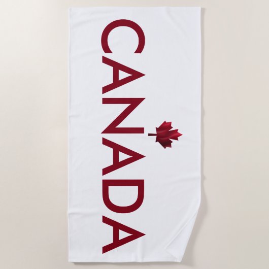 Kanada und Wavy Red Maple Leaf Strandtuch (Vorderseite)