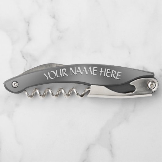 Kanada/USA Corkschraube Custom Silver Bottle Opene Kellnermesser (Rückseite)