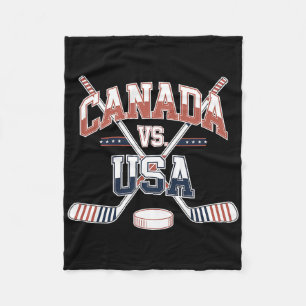 Kanada USA Eishockeyspiel Kanadisch Amerikanischer Fleecedecke