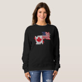 Kanada USA Liebe Roots Canadian American Flag Sweatshirt (Vorne ganz)