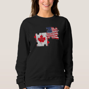 Kanada USA Liebe Roots Canadian American Flag Sweatshirt