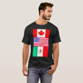 Kanada USA Mexiko Nordamerika Flaggen T-Shirt (Vorne ganz)