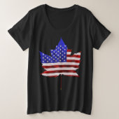 Kanada USA Souvenir T - Shirt Plus Size Women's (Design vorne)