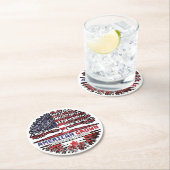 Kanada USA USA USA Staaten Tree Runder Pappuntersetzer (Vor Ort)