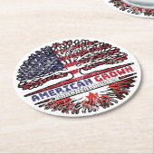 Kanada USA USA USA Staaten Tree Runder Pappuntersetzer (Angewinkelt)