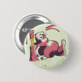 Kanada Vintage-Biber-Reiseposter Button (Vorne & Hinten)