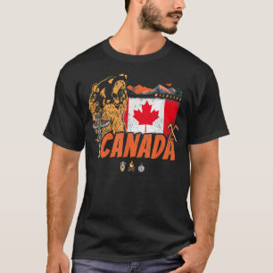 Kanada Vintage Flagge und Grizzlybär Souvenir 126 T-Shirt
