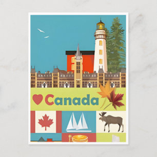 Kanada Vintage Reise Leuchtturm retro Alberta Postkarte