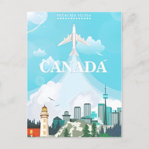 Kanada Vintage Reise Leuchtturm retro Alberta Postkarte