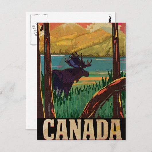 Kanada Vintage Travel Poster Postkarte (Vorne/Hinten)