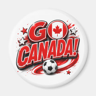 KANADA VORWÄRTS Patriotischer Fußballfan   Kanadie Magnet