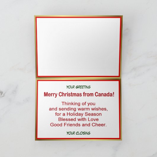 Kanada Weihnachten - Verse (Innenseite)
