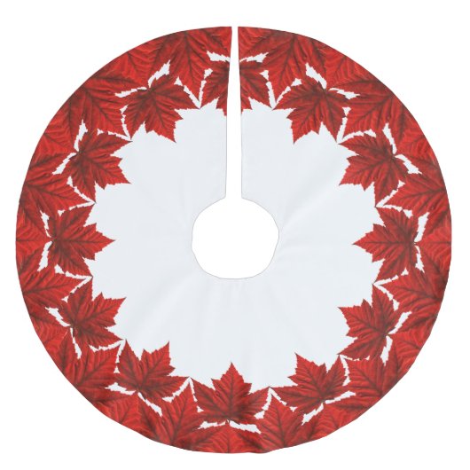 Kanada Weihnachtsbaum Rock Maple Leaf Dekoration Polyester Weihnachtsbaumdecke (Vorderseite)