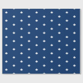 Kanada White Maple Leaf auf blauem Muster Geschenkpapier (Flach)