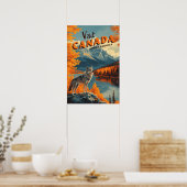 Kanada Wolf Vintage-Reiseposter Poster (Küche)