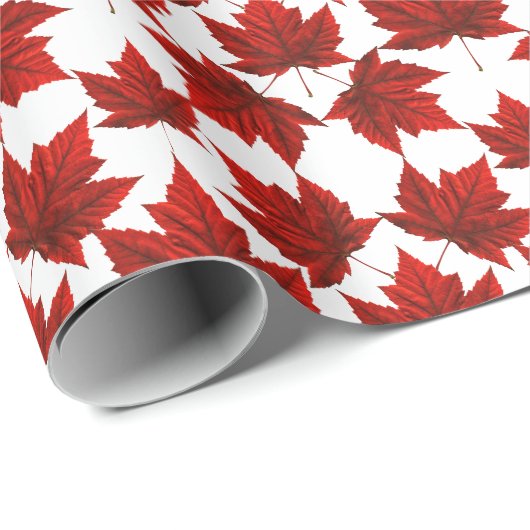 Kanada Wrapping Paper Canada Mapsleaf Paper Geschenkpapier (Rolleneckpunkt)