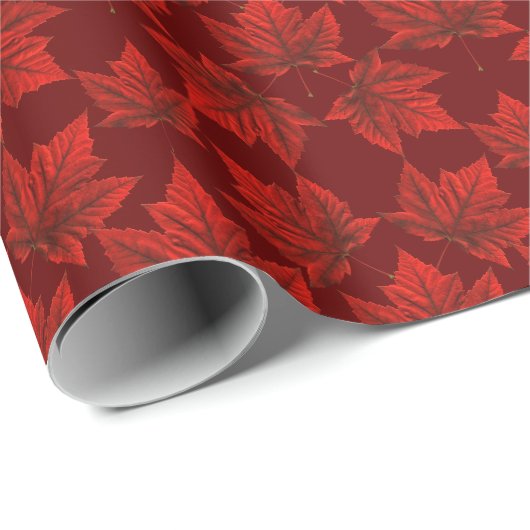 Kanada Wrapping Paper Canada Mapsleaf Paper Geschenkpapier (Rolleneckpunkt)
