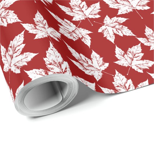 Kanada Wrapping Paper Canada Mapsleaf Paper Geschenkpapier (Rolleneckpunkt)